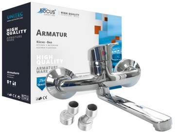 BATERIA KUCHENNA ZLEWOZMYWAKOWA UMYWALKOWA ŚCIENNA DŁUGA WYLEWKA