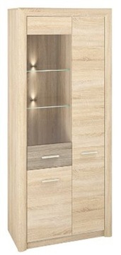 Witryna kredens do salonu sonoma z LED CASTEL 02/S
