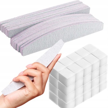50x PILNIK ŁÓDKA do paznokci 180 240 + gratis blok
