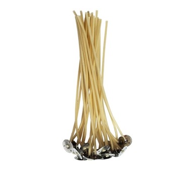 KNOTY DO ŚWIEC Z BLASZKĄ - 27 NITEK 15cm 25 sztuk
