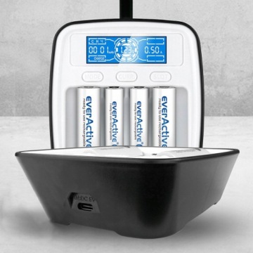 Everactive NC1000M 4 AA, AAA, R6, R3 зарядное устройство для пальчикового ЖК-дисплея