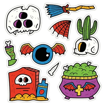 NAKLEJKI NA HALLOWEEN NA Okno Dekoracja Mix2 6szt
