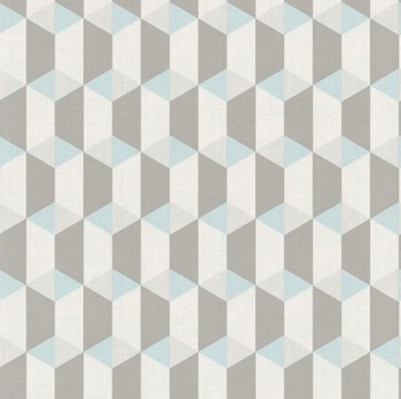 TAPETA 3D GEOMETRYCZNA TURKUS SZARY FLIZELINA