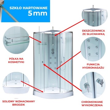 ДУШЕВАЯ КАБИНА С ГИДРОМАССАЖОМ WSH7703A ХРОМ 80x80 CM