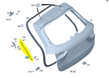 Siłownik klapy bagażnika Mercedes A2478902300 lewy