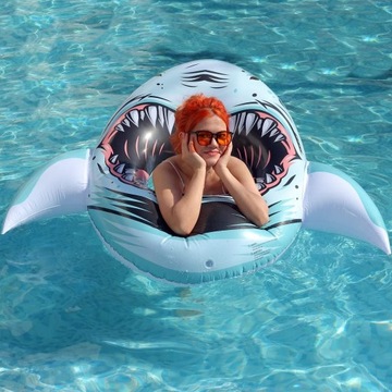 ОГРОМНОЕ КРЕСЛО ДЛЯ ПЛАВАНИЯ АКУЛА БОЛЬШАЯ АКУЛА 3D XL ИНДУСТРИАЛЬНЫЙ МАТРАС