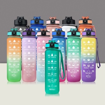 Мотивационная бутылка для воды объемом 1 л с соломинкой и