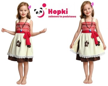 STRÓJ PRZEBRANIE SUKIENKA VAIANA NASZYJNIK 122/128