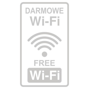 Naklejka DARMOWE Wi-Fi FREE WI-FI 15x8,5 | mleczna | Folia szroniona