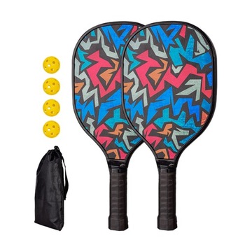 Wiosła Pickleball 4 Pickleballs Rakiety Pickleball Comfort Grip Styl H
