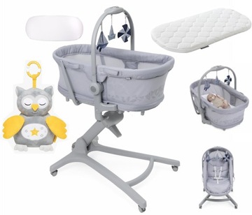 BABY HUG PRO 5w1 EARL GREY leżaczek kołyska łóżeczko krzesełko do karmienia