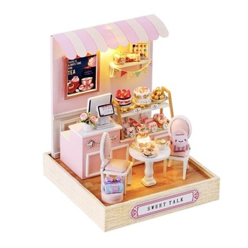 Miniaturowy domek Mini Cukiernia Ciastka Słodycze Kawa Koktajl
