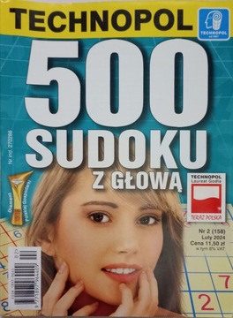Krzyżówki 500 SUDOKU Z GŁOWĄ 2/2024 TECHNOPOL