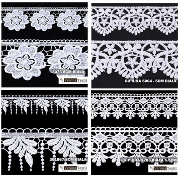 ЛЕНТА ДЛЯ КРУЖЕВНЫХ ШТОР ГИПУРА 3,90 зл., МНОГО УЗОРОВ