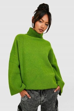 Boohoo zbq oversize golf zielony sweter NG2 S