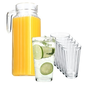 DZBANEK 1,1L + 6 SZKLANEK 360ml DO WODY SOKU