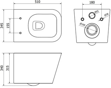ПОДВЕСНОЙ УНИТАЗ MEXEN TEO БЕЗОБЕДНИК БЕЛЫЙ