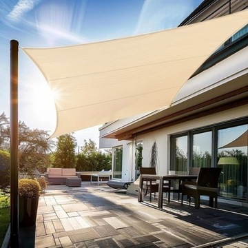 СОЛНЕЧНЫЙ ПАРУС ТЕНТ ЩИТ ВОДОНЕПРОНИЦАЕМЫЙ САД ТЕРРАСА БАЛКОН 4х4м