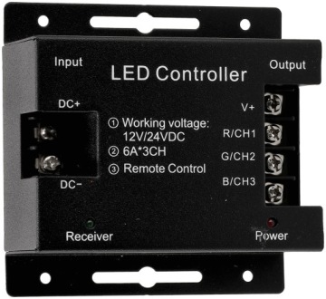 Контроллер светодиодной ленты RGB 12A овальный черный 61023