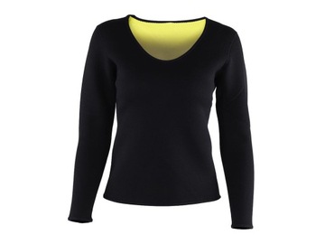 ФУТБОЛКА ДЛЯ ФИТНЕСА ЖЕНСКАЯ ИЗ НЕОПРЕНА, С ДЛИННЫМ РУКАВОМ, СПОРТИВНАЯ ТРЕНИРОВКА САУНА