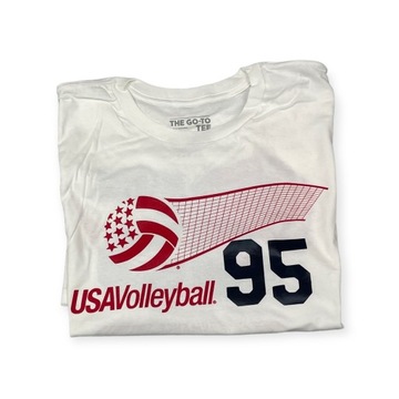 Мужская белая футболка ADIDAS VOLLEYBALL USA M 95