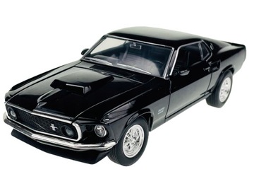 WELLY Samochód 1969 FORD MUSTANG BOSS 429 Model 1:24 Auto CZARNY