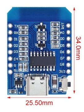 МОДУЛЬ WEMOS D1 MINI ESP8266 ESP-12F с USB-C
