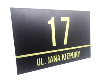 Золотая АДРЕСНАЯ табличка НОМЕР ДОМА 40х30 см алюминий НОМЕР ДОМА