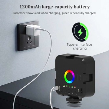 RGB мини-светильник для фотосъемки с регулируемой яркостью светодиодный светильник