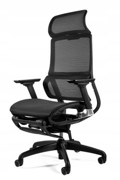 Fotel biurowy obrotowy ergonomiczny z podnóżkiem