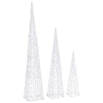 НАБОР ДЕКОРАТИВНЫХ КОНУСОВ С ХОЛОДНЫМ БЕЛЫМ СВЕТОДИОДОМ 6