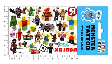 НАБОР 3В1 ДЕТСКАЯ ФУТБОЛКА ТАТУ НАКЛЕЙКИ ROBLOX 164 КАЧЕСТВО