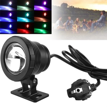 ZEWNĘTRZNY REFLEKTOR LED 6W RGB Z WTYCZKĄ I PILOTEM ZDALNEGO STEROWANIA