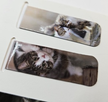 Магнитные закладки с рисунком кота, набор из 3 штук.