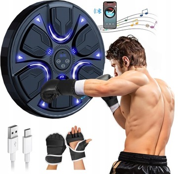 MUSIC BOXING MACHINE BLUETOOTH W TRENINGOWY ŚCIANA BOKSERSKA + RĘKAWICE