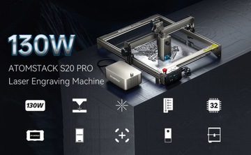 Wycinarka laserowa ATOMSTACK S20 Pro Grawer laserowy+Płyta+AC1 kamera