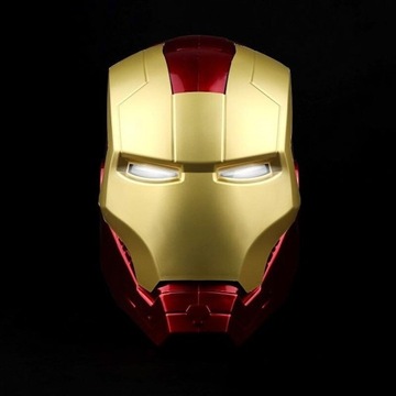 ШЛЕМ-МАСКА ЖЕЛЕЗНОГО ЧЕЛОВЕКА, ПОДСВЕТКА, ОТКРЫВАЮЩИЙСЯ СВЕТОДИОДНЫЙ КОСПЛЕЙ
