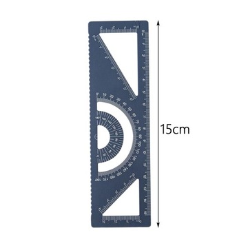 Многофункциональная линейка для рисования и измерений, портативная, 15 см, темно-синяя