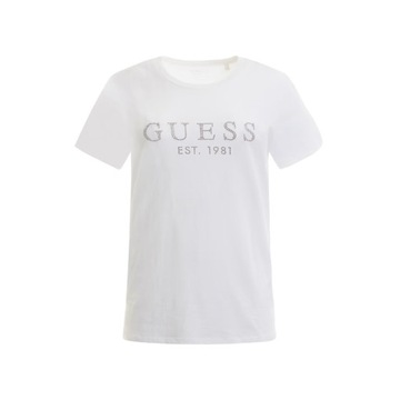 GUESS T-SHIRT - KOSZULKA BIAŁA DAMSKA M