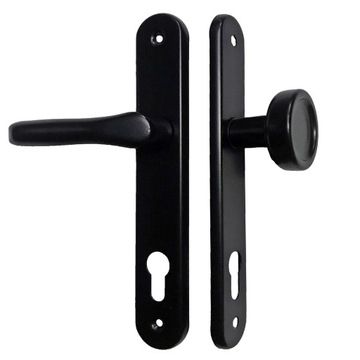Klamko-gałka klamko-pochwyt z szyldem 90mm czarna