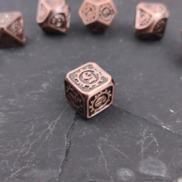 СТИМПАНК НАБОР ИЗ 7 МЕТАЛЛИЧЕСКИХ RPG КУБИКОВ