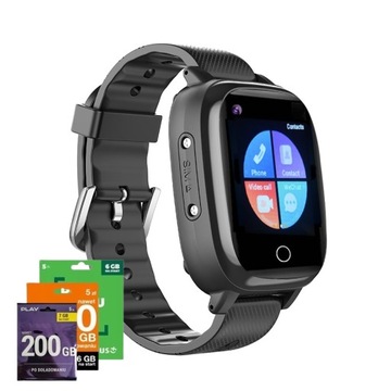 Dziecięcy Smartwatch Garett Life Max 4G LTE Czarny KARTA SIM LOKALIZATOR