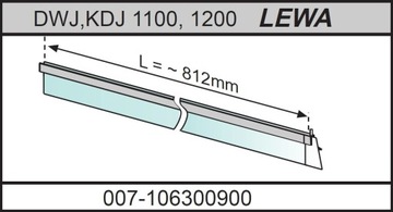 Radaway Uszczelka dolna, drzwi, 007-106300900 lewa