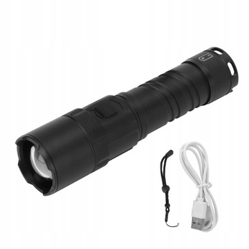 TAKTYCZNA LATARKA AKUMULATOROWA LED USB XHP99