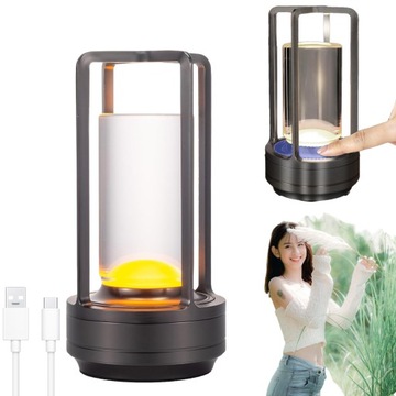 LAMPA KEMPINGOWA LAMPA STOŁOWA ROMANTYCZNY 3 TEMPERATURY BARWOWE 2000MAH