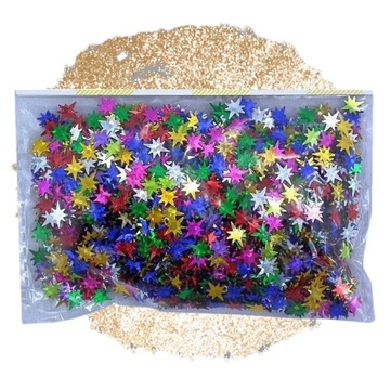 Cekiny Gwiazdki Konfetti Małe Ozdobne 7mm OKAZJA