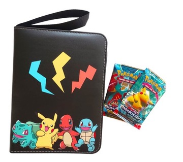 БОЛЬШОЙ АЛЬБОМ НА 400 КАРТ ПОКЕМОН ЗАМОК ЭКОКОЖА + БЕСПЛАТНЫЕ ПРЕМИУМ КАРТЫ