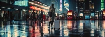 ETERNITIVE Маленький и средний чемодан из АБС-пластика, замок TSA, колеса на 360°, черный