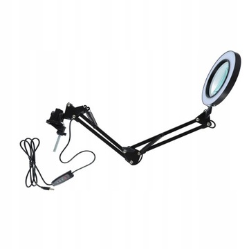 Lampa powiększająca 10-krotna lupa LED na biurko