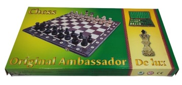 Деревянная скальная игра CHESS AMBASSADOR de lux 54x54